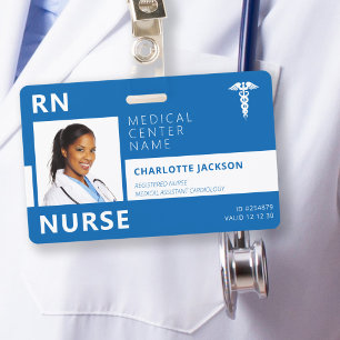 Badge Carte d'identité médicale d'infirmière diplômée d'