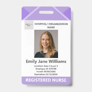 Badge Carte d'identité médicale violette pour médecin in