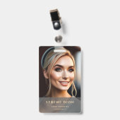 Badge Carte d'identité minimale de l'employé avec photo (Avant avec clip)