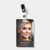 Badge Carte d'identité minimale de l'employé avec photo (Avant avec clip)