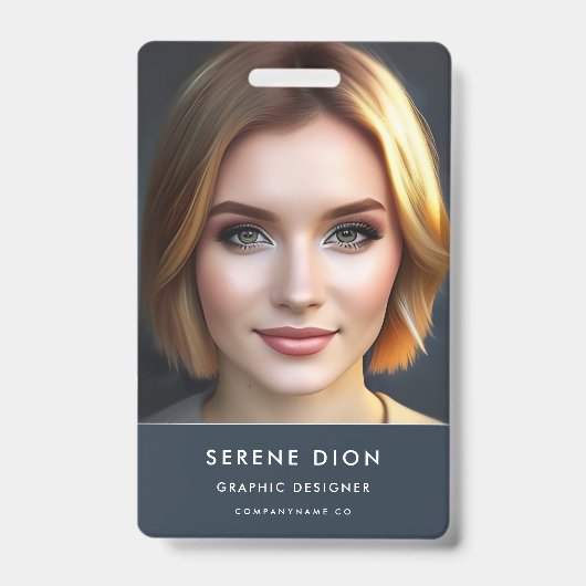 Badge Carte d'identité minimale de l'employé Photo QR (Avant)