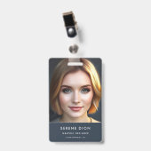 Badge Carte d'identité minimale de l'employé Photo QR (Avant avec clip)