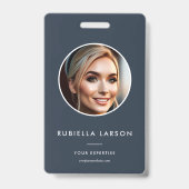 Badge Carte d'identité minimale de l'employé Photo ronde (Avant)