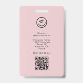 Badge Carte d'identité minimale de l'employé Photo ronde (Arrière)