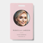 Badge Carte d'identité minimale de l'employé Photo ronde (Avant)