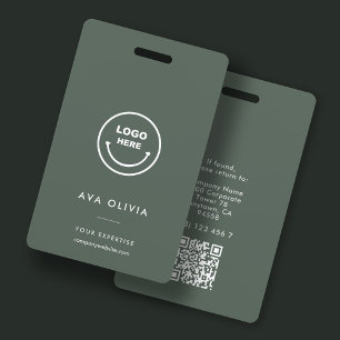 Badge Carte d'identité minimale d'employé Logo QR Entrep