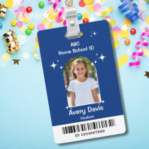 Carte d'identité minimaliste pour enfants bleu et 