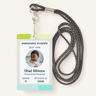 Badge Carte d'identité minimaliste pour l'école à domici