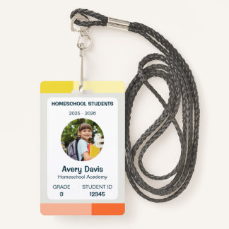 Badge Carte d'identité minimaliste pour l'école à domici
