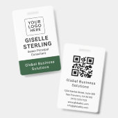 Badge Carte d'identité moderne avec code QR personnalisé (Avant & arrière)
