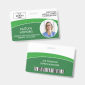 Badge Carte d'identité moderne avec logo, photo, code-ba (Avant & arrière)