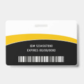 Badge Carte d'identité moderne avec logo, photo, code-ba (Arrière)