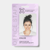 Badge Carte d'identité moderne Bureau Personnel Employé (Avant)