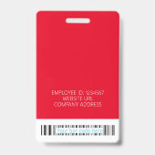Badge Carte d'identité moderne Code barre employé (Arrière)
