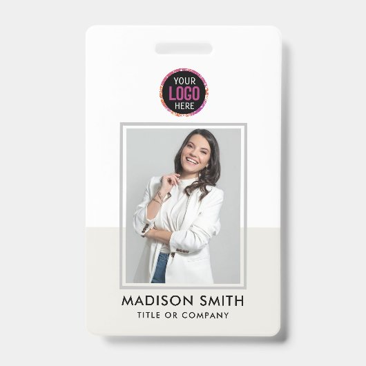 Badge Carte d'identité moderne | Code QR de l'employé de (Avant)