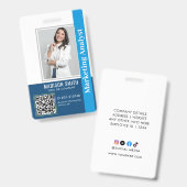 Badge Carte d'identité moderne | Code QR d'employé d'ent (Avant & arrière)