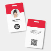 Badge Carte d'identité moderne de l'employé personnalisé (Avant & arrière)