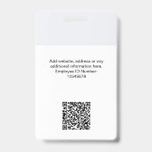 Badge Carte d'identité moderne de l'employé personnalisé (Arrière)