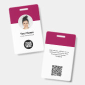 Badge Carte d'identité moderne de l'employé personnalisé (Avant & arrière)