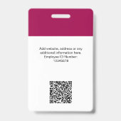 Badge Carte d'identité moderne de l'employé personnalisé (Arrière)