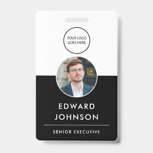 Badge Carte d'identité moderne de l'entreprise avec code (Avant)