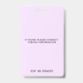 Badge Carte d'identité moderne du personnel de bureau (Arrière)