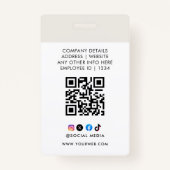 Badge Carte d'identité moderne | Employé commercial mini (Dos)