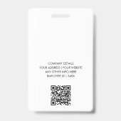 Badge Carte d'identité moderne | Employé commercial mini (Back)