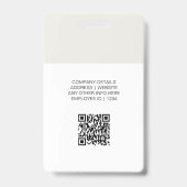 Badge Carte d'identité moderne | Employé d'entreprise mi (Arrière)