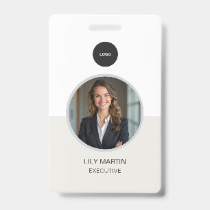 Badge Carte d'identité moderne   Employé d'entreprise mi