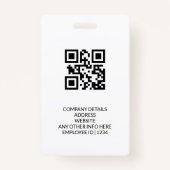 Badge Carte d'identité moderne, employé d'entreprise min (Dos)