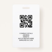 Badge Carte d'identité moderne, employé d'entreprise min (Dos)