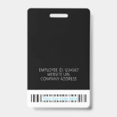 Badge Carte d'identité moderne entreprise employé code-b (Arrière)