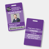 Badge Carte d'identité moderne et personnalisée d'ass (Avant & arrière)