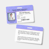 Badge Carte d'identité moderne - Logo Code barre des emp (Avant & arrière)