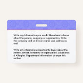 Badge Carte d'identité moderne - Logo Code barre des emp (Dos)