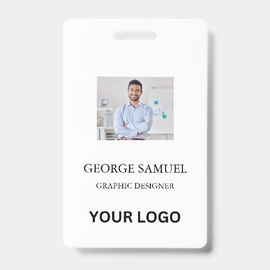 Badge Carte d'identité moderne | Logo de l'entreprise pe (Avant)