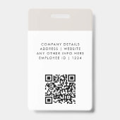 Badge Carte d'identité moderne | Logo de nom photo gris (Back)