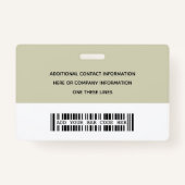 Badge Carte d'identité moderne | Logo Photo Employé de l (Dos)