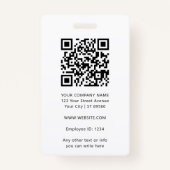 Badge Carte d'identité moderne Minimaliste Entreprise Em (Dos)