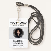 Badge Carte d'identité moderne Minimaliste Entreprise Em (Devant avec lanière)