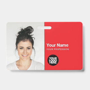 Badge Carte d'identité moderne personnalisée avec QR sim