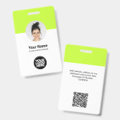 Badge Carte d'identité moderne personnalisée de l'employ (Avant & arrière)
