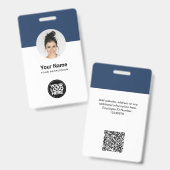 Badge Carte d'identité moderne personnalisée de l'employ (Front & Back)