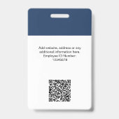 Badge Carte d'identité moderne personnalisée de l'employ (Back)