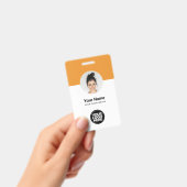 Badge Carte d'identité moderne personnalisée employé Tan (Handheld)