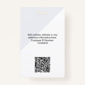 Badge Carte d'identité moderne personnalisée, Logo de no (Dos)