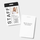 Badge Carte d'identité moderne pour le personnel de l'en (Avant & arrière)