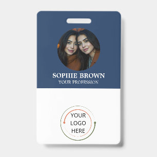 Badge Carte d'identité moderne QR employé d'entreprise
