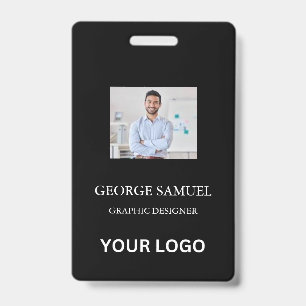 Badge Carte d'identité moderne   QR employé logo de l'en